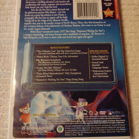 The Rescuers Disney DVD Movie - Picture 3 of 3